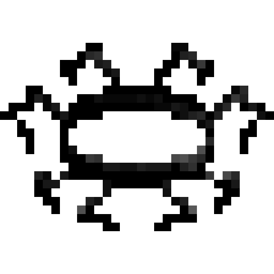 A pixelated collar that looks a bit like a spider with its squatting legs or appendages.